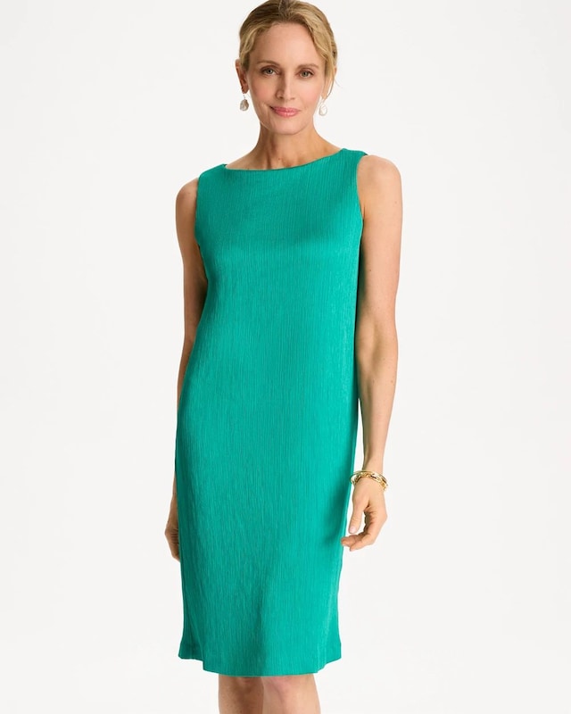 Travelers Crinkled Satin Tank Dress - image 1